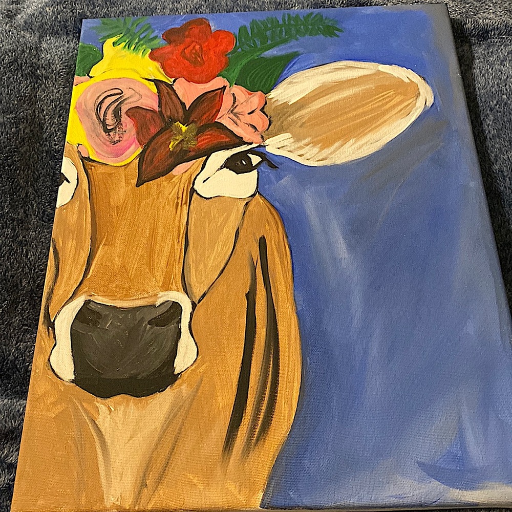 Hand painted cow portrait need gone